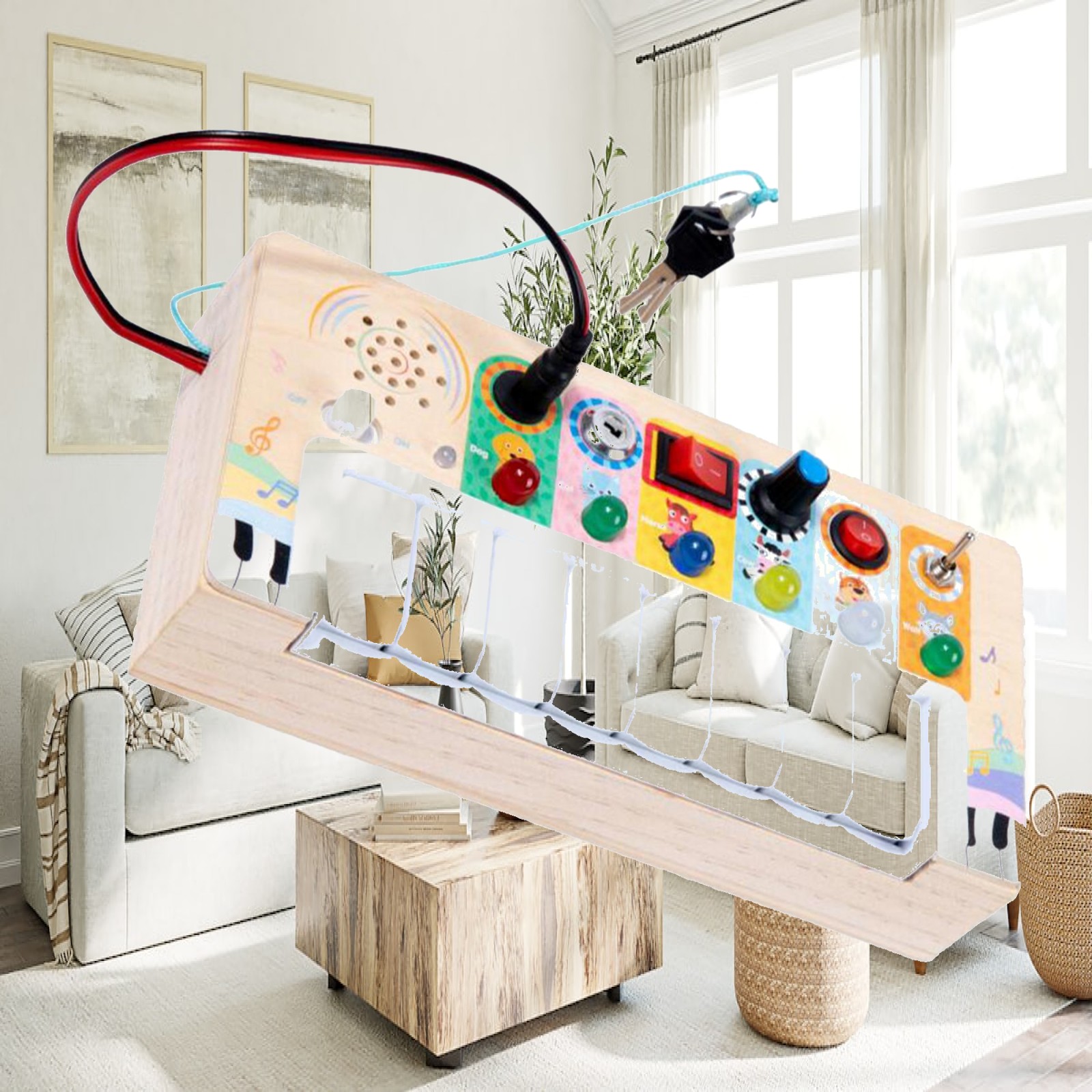 لوحة أنشطة للأطفال الصغار، بيا - مراجعة Montessori Wooden Busy Board Toddler وسعره